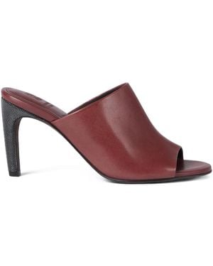 Brunello Cucinelli Monili-Embellished Heeled Mules - Brown