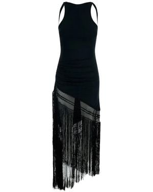 ANDAMANE Robe Longue Marisol À Franges - Black