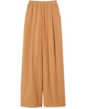Twinset Wide Lurex Pinstripe Trousers - Natural