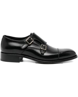 Tom Ford Claydmon Leather Monk Shoes - Black