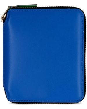 Comme des Garçons Smooth Leather Zip-Around Wallet - Blue