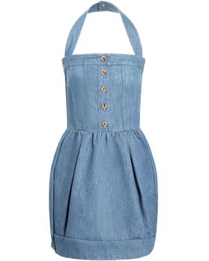 Patou Corset Denim Mini Dress - Blue