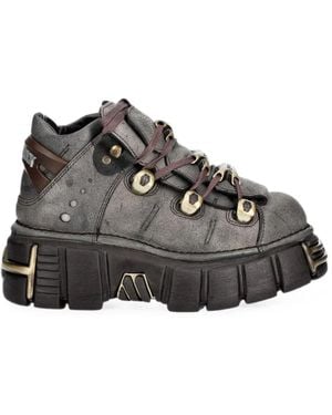 New Rock M-106Xl-C196 Platform Ankle Boots - Grey