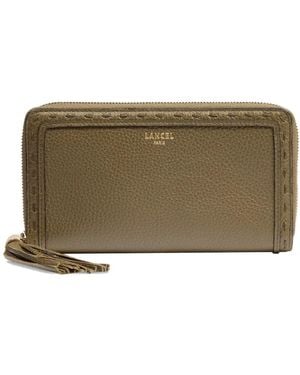 Lancel Tassel Zip-Around Wallet - Green