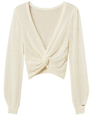 Twinset Dual-Use Knit Shrug With Criss-Cross - White