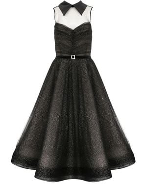 Bronx and Banco Charlotte Midi-Jurk Met Kraag En Ceintuur - Zwart