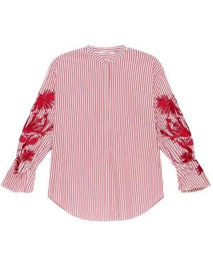 Maliparmi Striped Embroidered Shirt - Pink