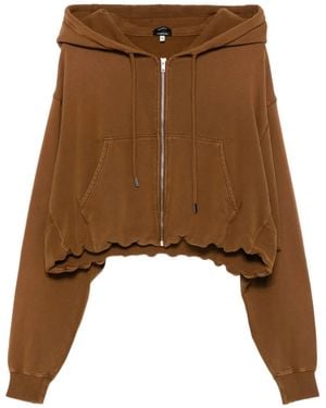 R13 Kapuzenjacke mit Reißverschluss - Braun