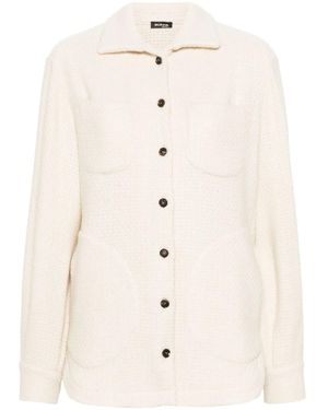 Kiton Button-Up Cashmere-Blend Shirt Jacket - Natural