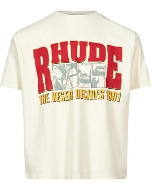 Rhude Graphic-Print Cotton T-Shirt - White