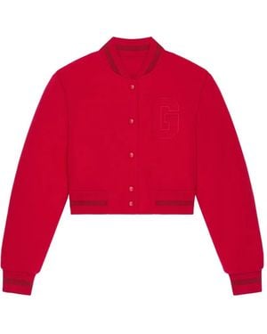 Givenchy Embossed-Monogram Wool Jacket - Red