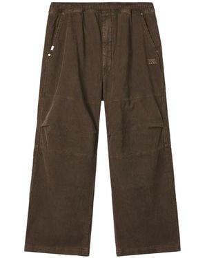 Izzue Corduroy Panelled Trousers - Brown