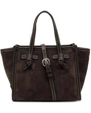 Gianni Chiarini スエード ハンドバッグ - ブラック