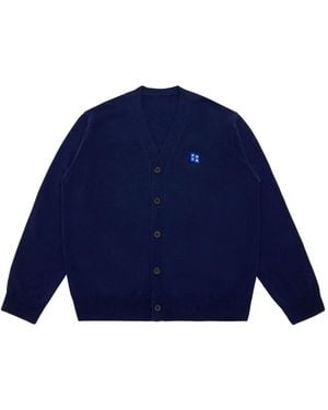 Adererror Button-fastening Logo-detail Cardigan - ブルー