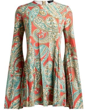 Etro ペイズリー プリーツ ドレス - レッド