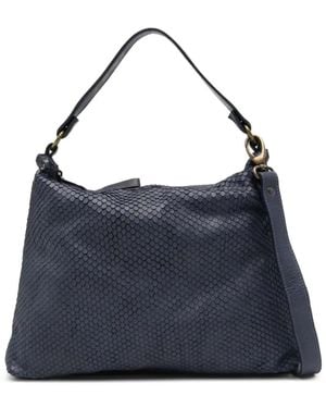 SOMMET Corda Scale-Texture Shoulder Bag - Blue