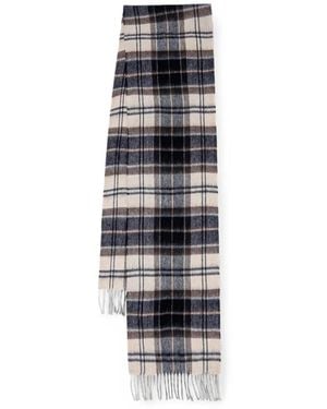 Barbour Tartan Fringed Scarf - White