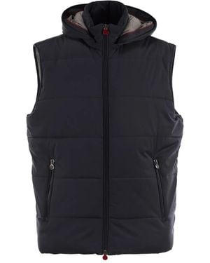 Kiton Hooded Sleeveless Jacket - Black