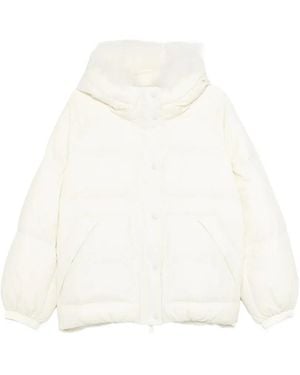 Yves Salomon Shearling-Hood Jacket - White