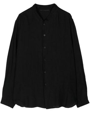Forme D'expression Long-Sleeve Linen Shirt - Black