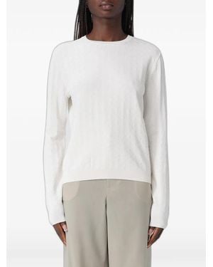 Emporio Armani Jersey De Punto En Jacquard - Blanco