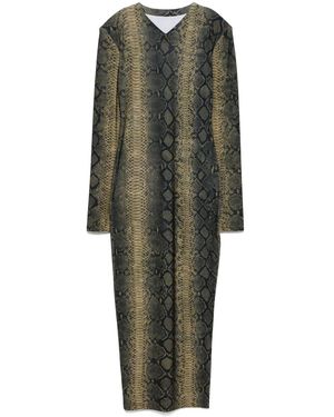 Norma Kamali Printed Long Dress - Green