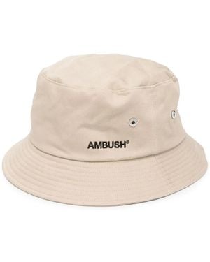 Ambush Logo-Embroidered Bucket Hat - Natural