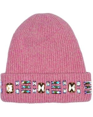 Melrose High X Lotto Crown Of Cairo Gerippte Beanie Mit Kristallen - Pink