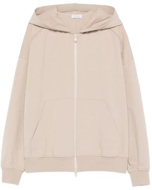 Brunello Cucinelli Hoodie Met Rits - Naturel