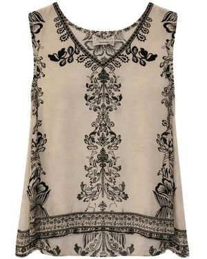 PAHIESA FORMENTERA Top Con Estampado Floral - Neutro
