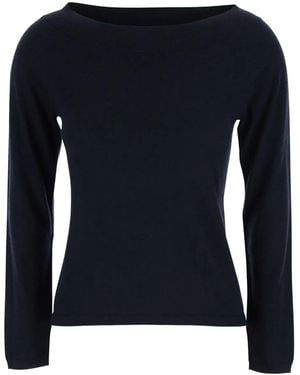 Max Mara Boat-Neck Knitted Top - Blue