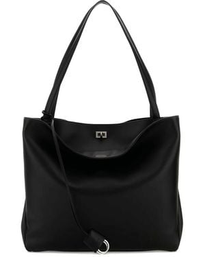 Balenciaga Rodeo Leather Tote Bag - Black
