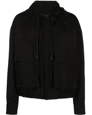 Juun.J Drawstring Hooded Jacket - Black