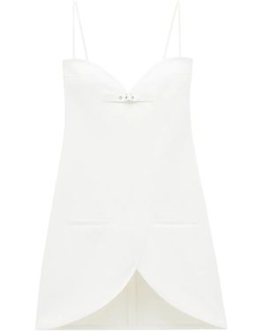 Courreges Ellipse Crinkled Mini Dress - White