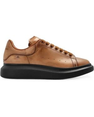 McQueen Oversized Leather Trainers - Brown