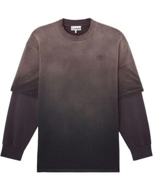 Ganni ロゴ スウェットシャツ - グレー