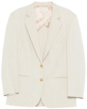 Alysi Buttoned Stripped Blazer - White