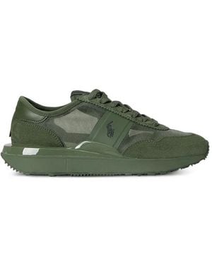 Polo Ralph Lauren Train 89 Logo-Patch Panelled Trainers - Green