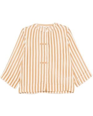 Yerse Palermo Striped Blouse - Natural