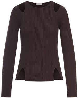 Roberto Collina Ribbed Cut-Out Jumper - Brown
