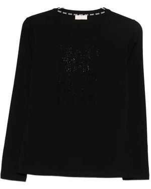 Liu Jo Crew-Neck Long Sleeve T-Shirt - Black