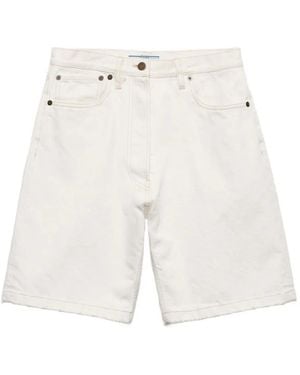 Prada Old Denim Bermudas - White