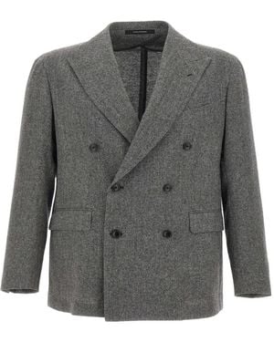 Tagliatore Herringbone Double-Breasted Blazer - Grey