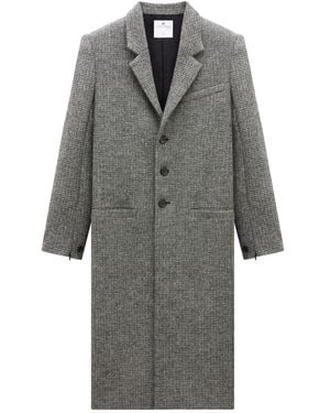 Courreges Single-Breasted Wool-Blend Coat - Grey