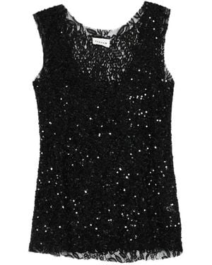 P.A.R.O.S.H. Haut Sans Manches Noodles À Sequins - Black