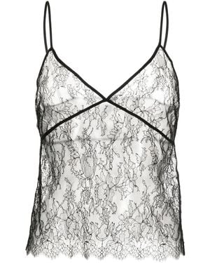 Kiki de Montparnasse フローラルレース Vネックトップ - グレー