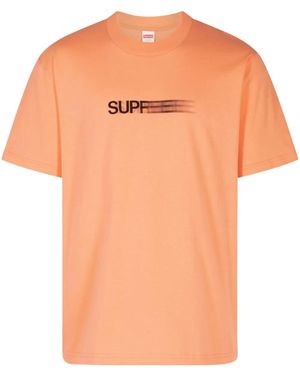 Supreme Motion Logo-Print Cotton Crew-Neck T-Shirt - Orange