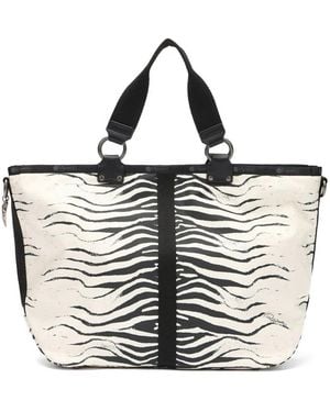Roberto Cavalli X Lesportsac Roma Zebra-Print Tote Bag - White