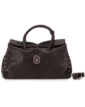 Zanellato Dotta Tobacco Xl Studded Leather Tote Bag - Black