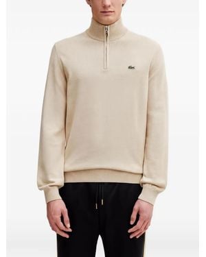 Lacoste Zip-Neck Sweatshirt - Natural